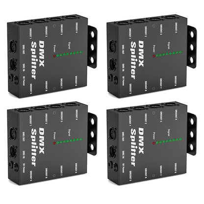 KTVLIGHTS 8-Way Isolated DMX512 Splitter Amplifier-D4