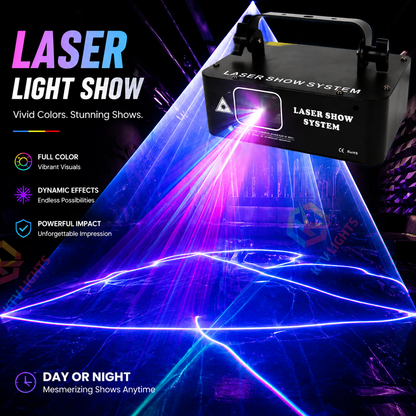 KTVLIGHTS DJ RGB Laser Scanning Stage Effect Light – DMX512 Party Light-B1