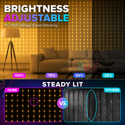 KTVLIGHTS Smart APP Curtain Light - DIY Text/Animation