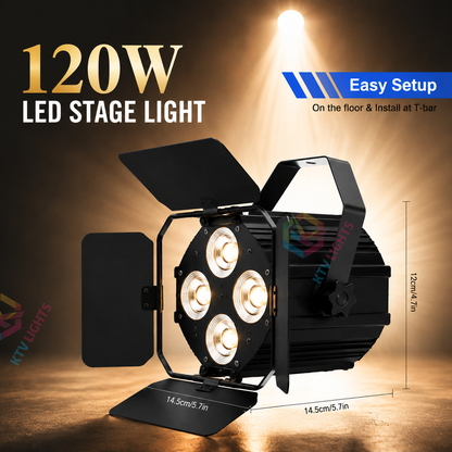 KTVLIGHTS 120W LED Stage PAR Light with Barn Doors-P5