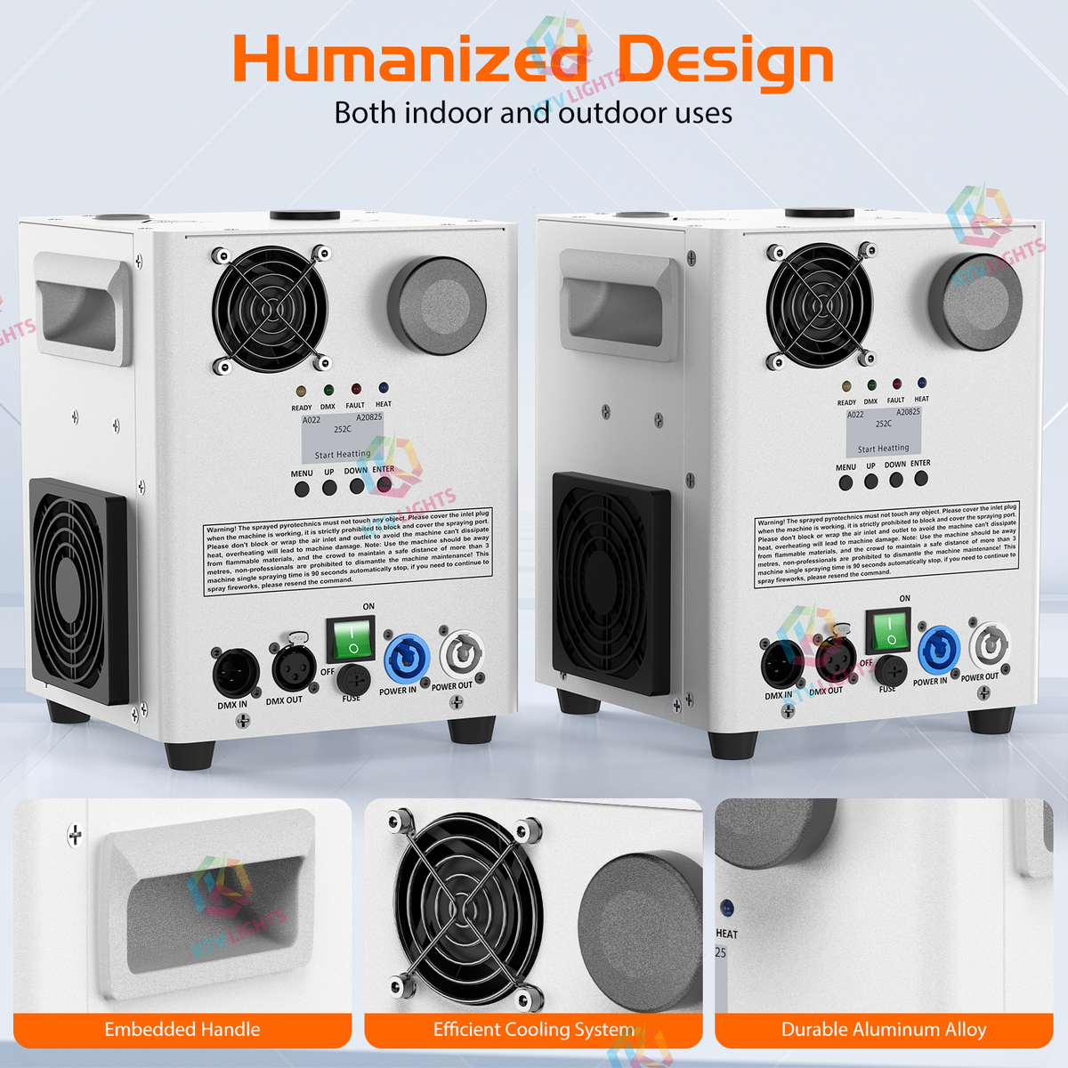 KTVLIGHTS 800W DMX512 Cold Spark Machine with Remote-H6