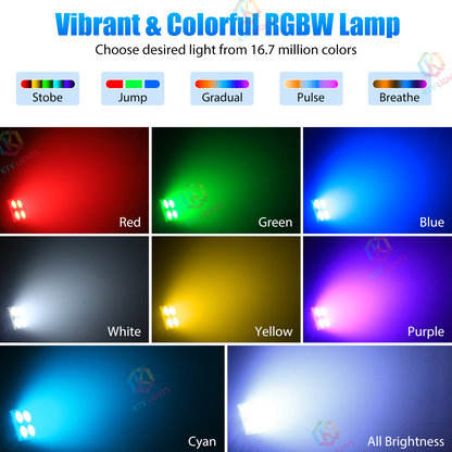 KTVLIGHTS 80W RGBW DMX LED Wash Par Stage Light-P52
