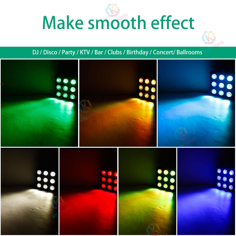 KTVLIGHTS 9-LED Remote Control Square PAR Stage Light-P28