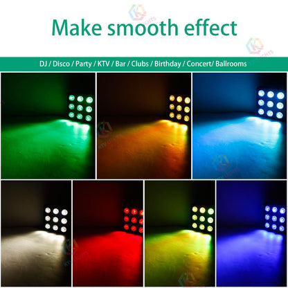 KTVLIGHTS 9-LED Remote Control Square PAR Stage Light-P28
