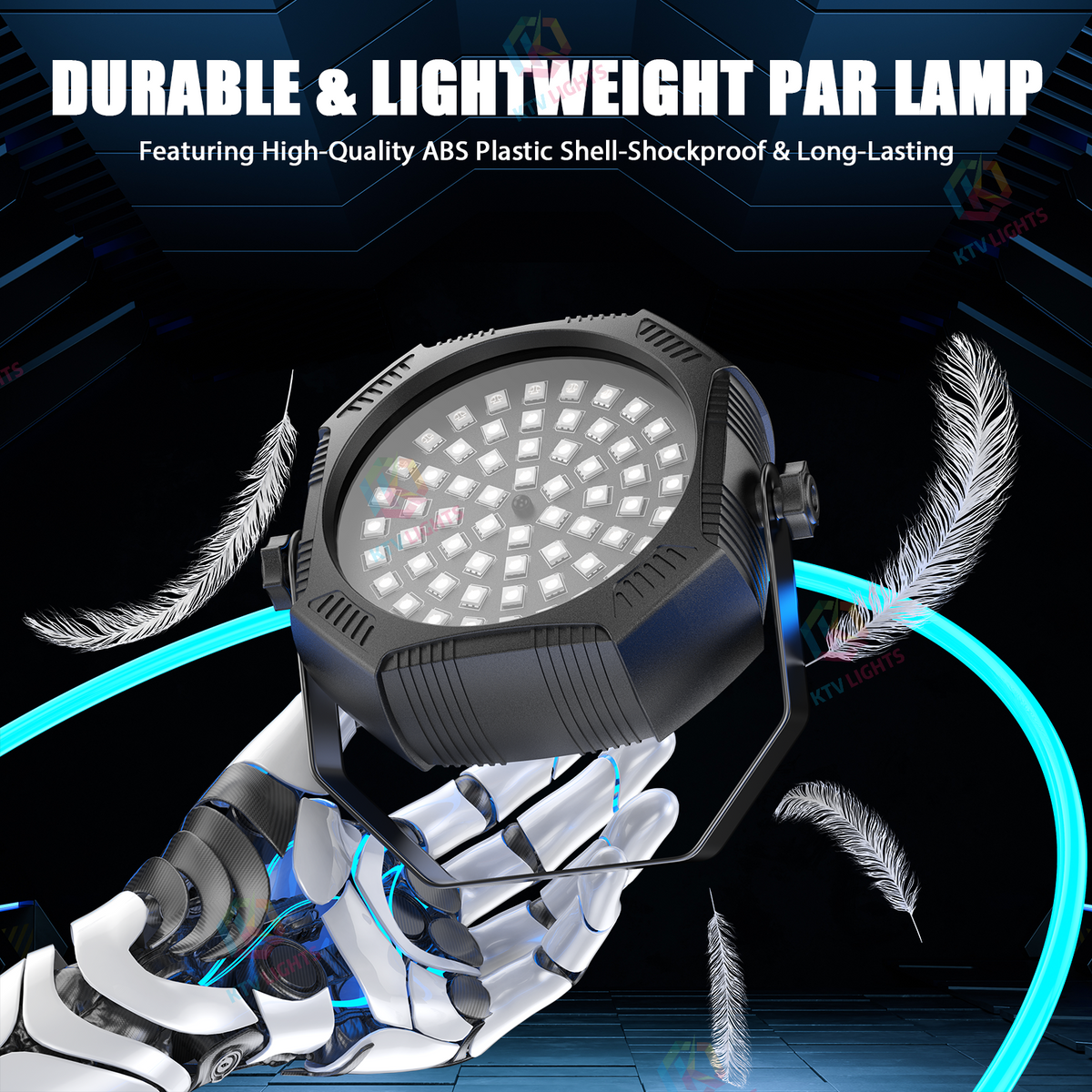 KTVLIGHTS Mini 60W RGB USB Rechargeable Strobe PAR Light-P33