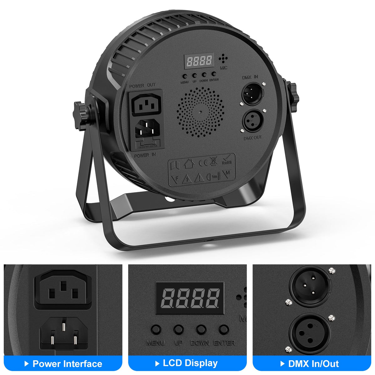KTVLIGHTS 80W RGBW 4-in-1 LED PAR Stage Light-P2