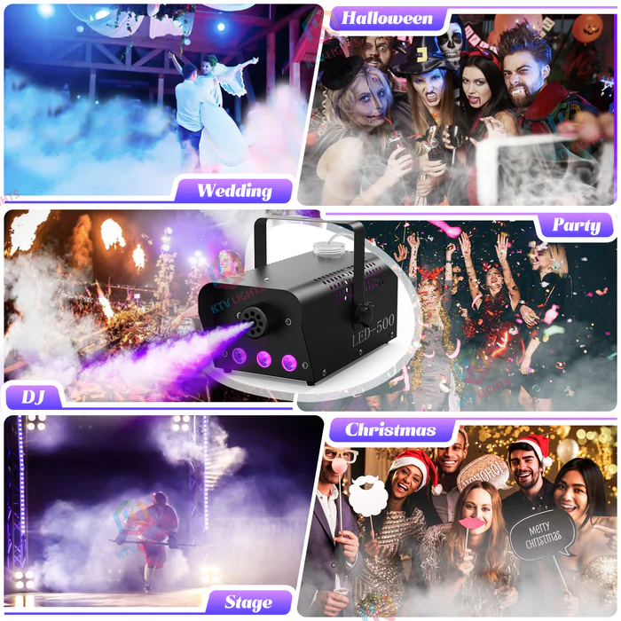 KTVLIGHTS 500W RGB Fog Machine with Remote Control-Y6