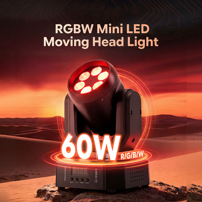 KTVLIGHTS RGBW Mini LED Moving Head Light DJ Stage Lighting-E76