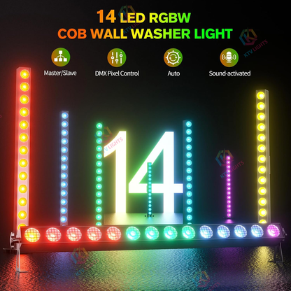 KTVLIGHTS 14x20W 4-in-1 LED DMX Wall Washer Light-X25