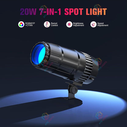 KTVLIGHTS 20W RGBW LED Spotlight for Stage & DJ Lighting-J4
