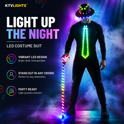 KTVLIGHTS LED Light Up Costume Suit for Rave Parties & Festivals-M30