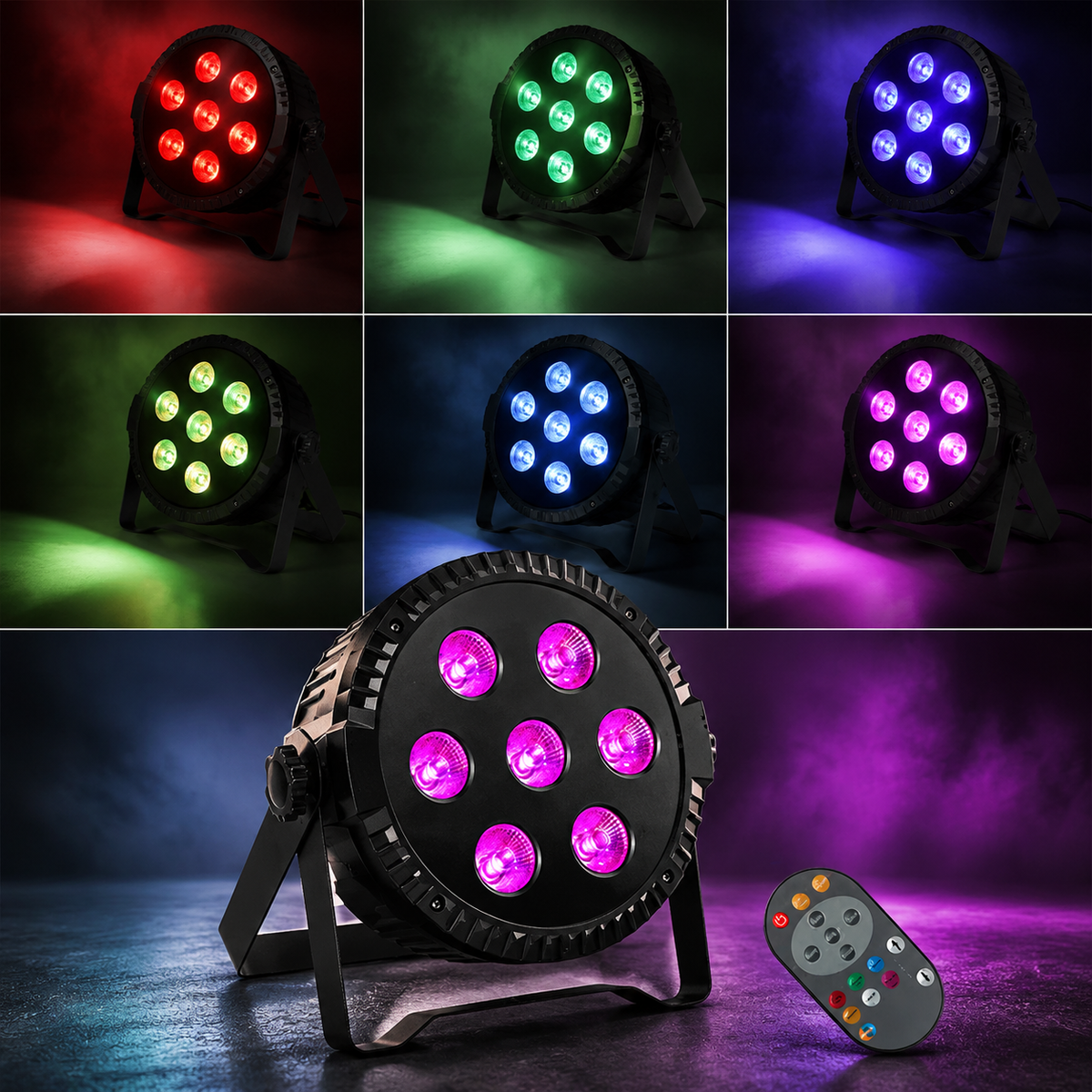 KTVLIGHTS 70W 7-LED RGBW 4-in-1 Rainbow Par Light-P46