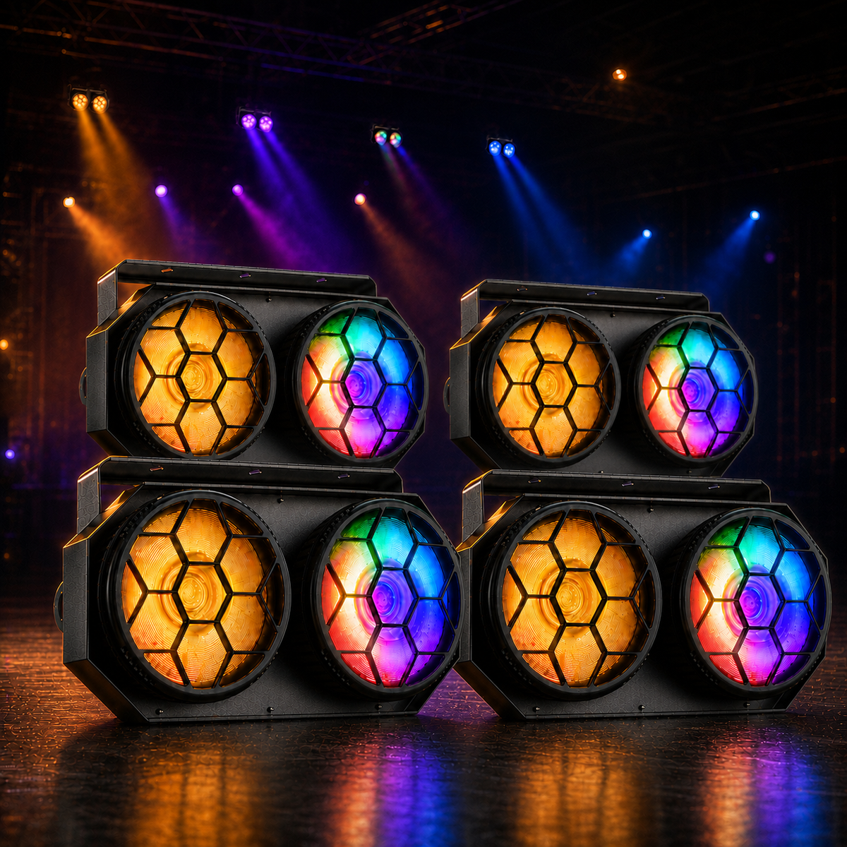 KTVLIGHTS 2x100W RGB COB LED PAR Strobe Stage Light-P65