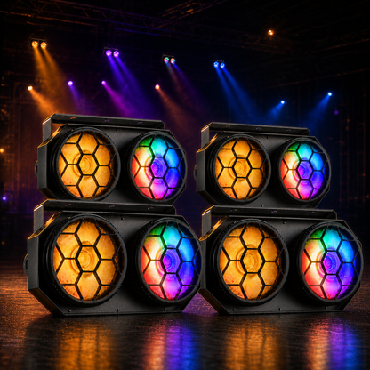KTVLIGHTS 2x100W RGB COB LED PAR Strobe Stage Light-P65