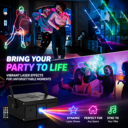 KTVLIGHTS 3D Animation RGB Laser Light for DJ Stages and Parties-A35