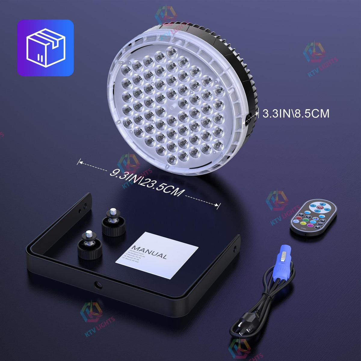KTVLIGHTS 120W 60-LED RGBW 4-in-1 Stage Light-P62
