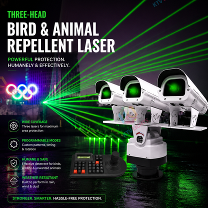 Three-headed bird and animal repelling laser light - B56