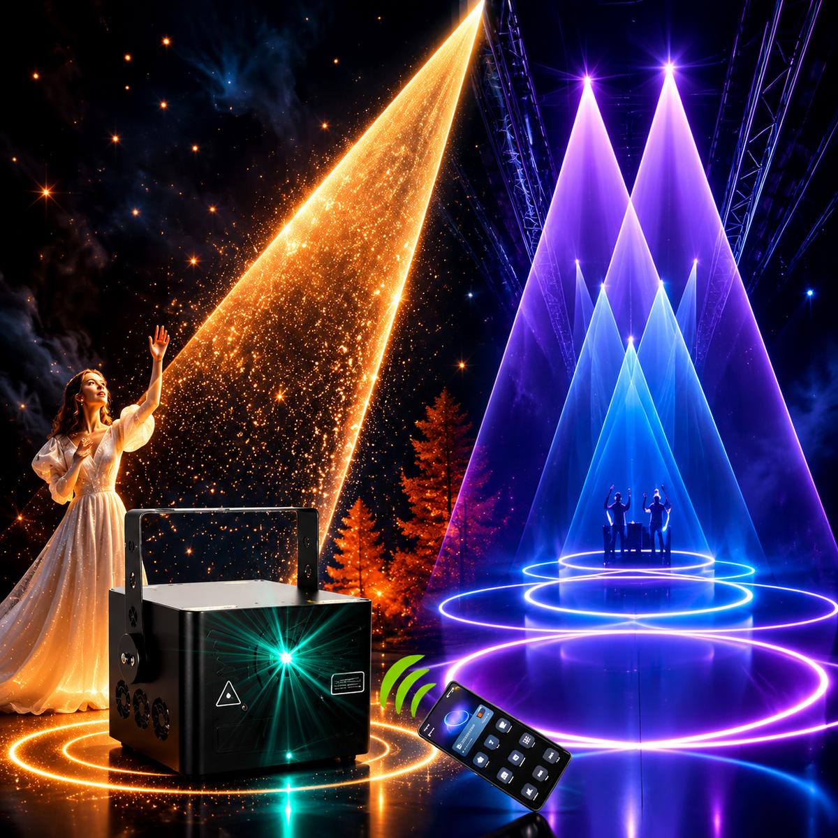 KTVLIGHTS 6W-30W APP Bluetooth APP Animation Laser Light IP65 DJ Stage Projector - A25