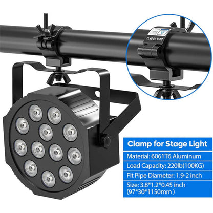 KTVLIGHTS [4 Pack] Stage Lighting Clamps, TUV 2 Inch Truss Lighting Clamps-D7