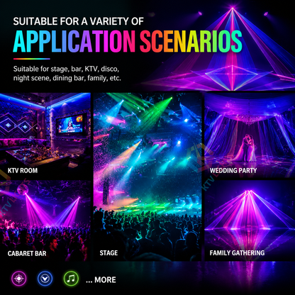 KTVLIGHTS 3W RGB Animation Laser Light for DJ Stages (Built-in 256 Patterns)-A19