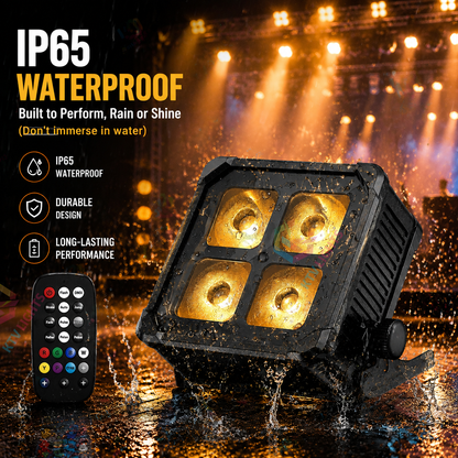 KTVLIGHTS 4x15W RGBW IP65 Battery-Powered LED PAR Light-P15