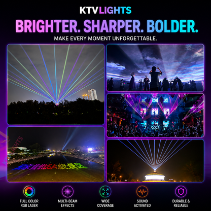 KTVLIGHTS 2026 Model 6-Eye Full-Color Scanning Laser Light for DJ Stages - B37