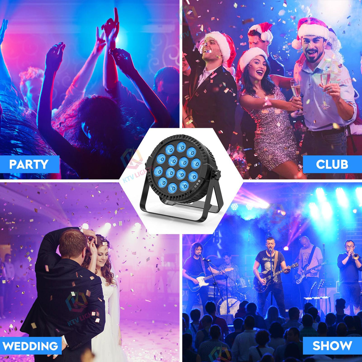 KTVLIGHTS 80W RGBW 4-in-1 LED PAR Stage Light-P2