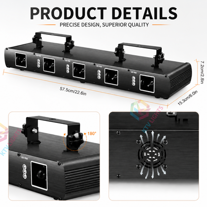 KTVLIGHTS 5-Aperture RGB Laser Light for DJ Stage Parties-B2