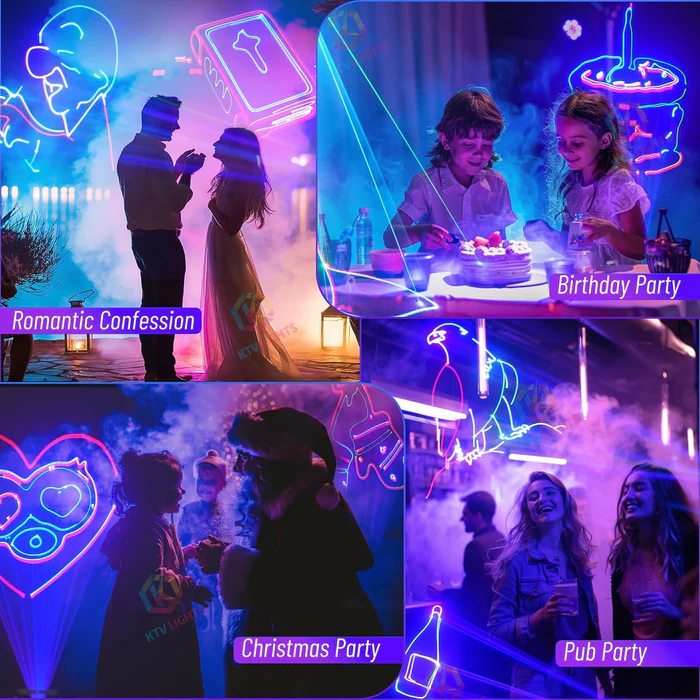 KTVLIGHTS APP Animation Laser Light with Custom Logo & Text Projection-A3