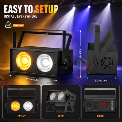 KTVLIGHTS 2x50W 2-in-1 Strobe Stage Light-P31