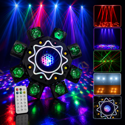 KTVLIGHTS 8 Arm RGBW Moving Head DJ Stage Light-E88