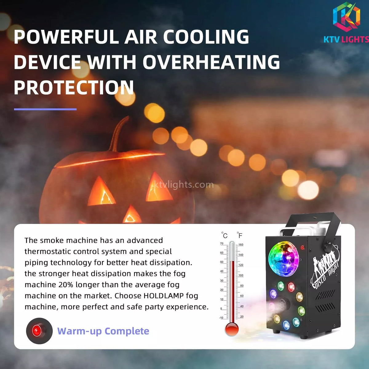 KTVLIGHTS 700W 9-LED RGB Fog Machine with Remote-Y3