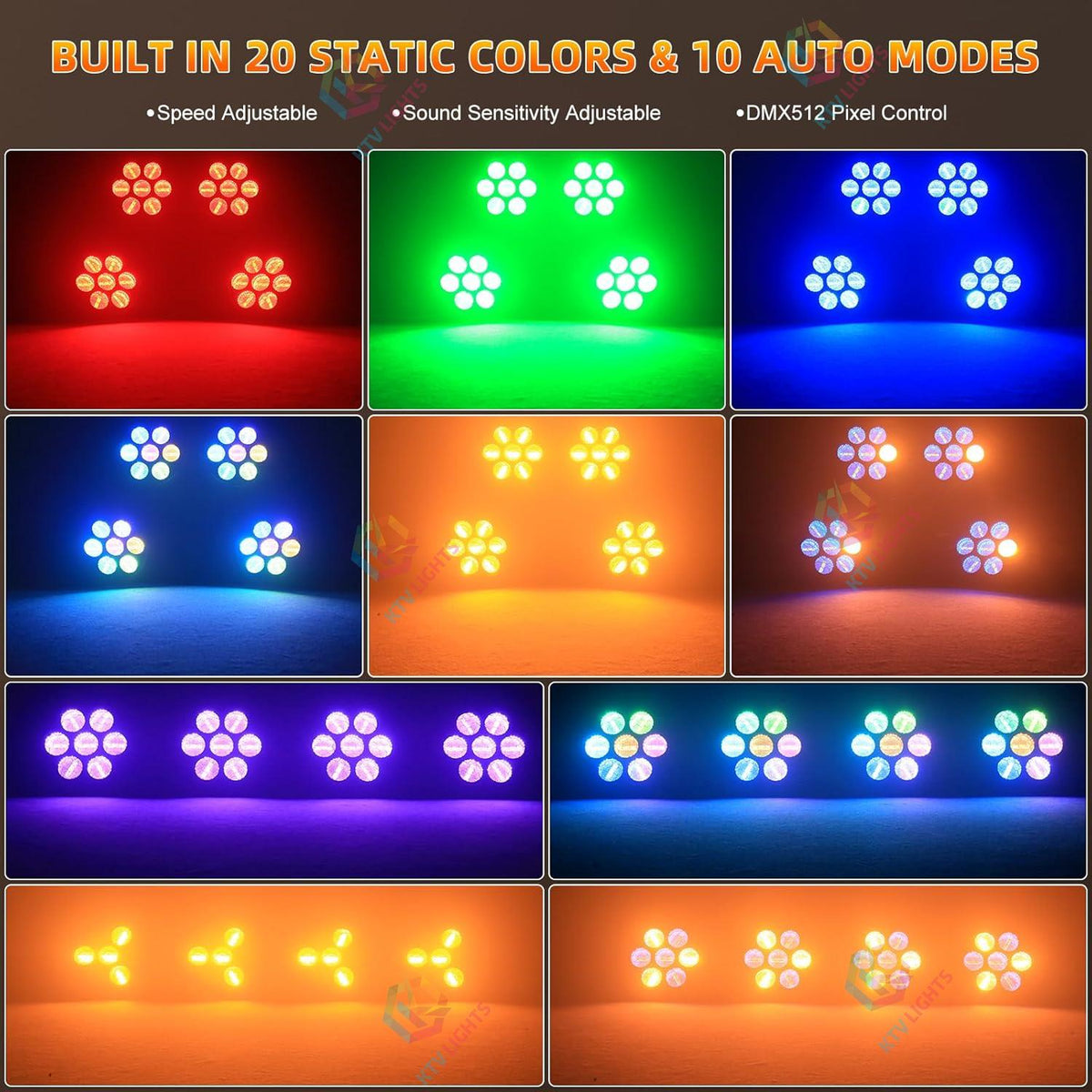 KTVLIGHTS 350W Retro RGB COB Stage Light 4-in-1 PAR Light-F3