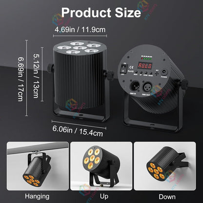 KTVLIGHTS 60W RGBWA UV Rechargeable LED Stage Light-P61