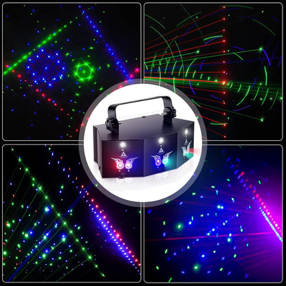 KTVLIGHTS 9 Lens Laser Light DMX DJ Stage Party Projector-B47