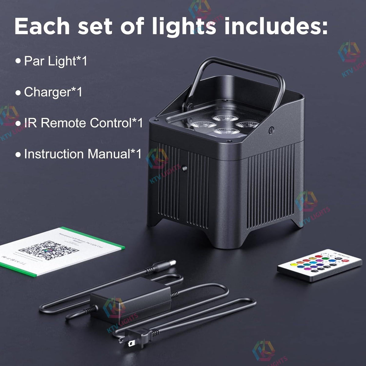 KTVLIGHTS 9x18W RGBW UV APP Waterproof LED PAR Light-P6