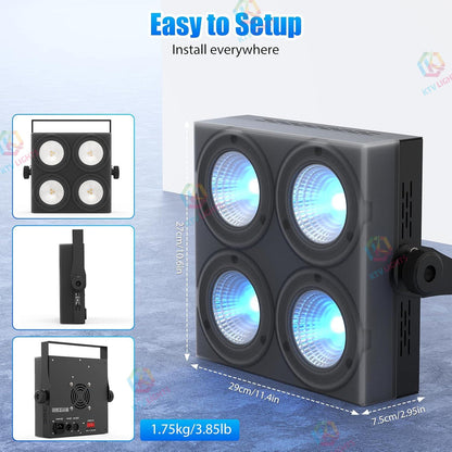 KTVLIGHTS 80W RGBW DMX LED Wash Par Stage Light-P52