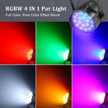 KTVLIGHTS 180W RGBW 4-in-1 LED PAR Light for DJ Stage Events-P3