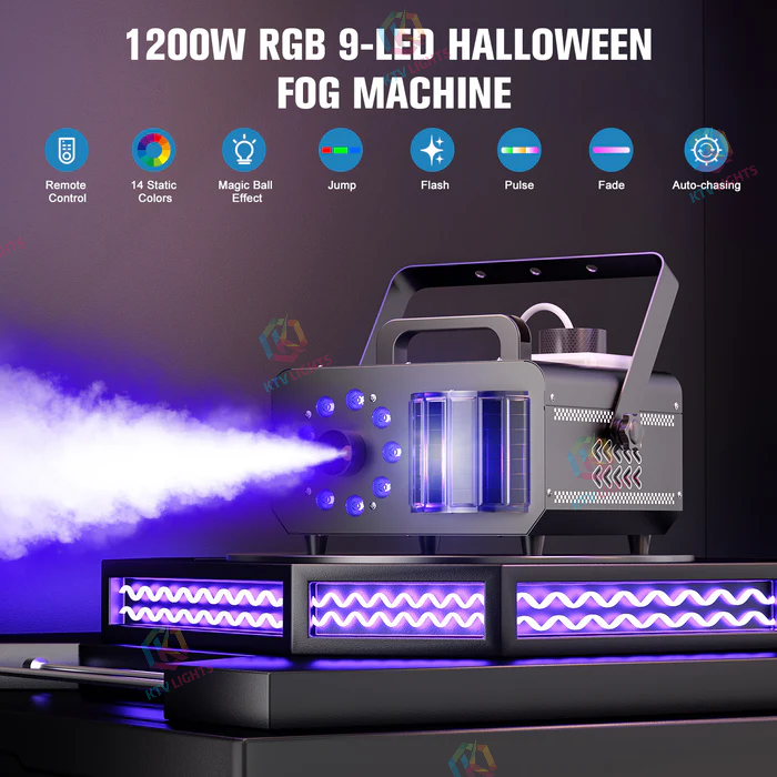 KTVLIGHTS 1200W 9-LED RGB Magic Ball Smoke Machine-Y7