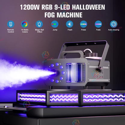 KTVLIGHTS 1200W 9-LED RGB Magic Ball Smoke Machine-Y7