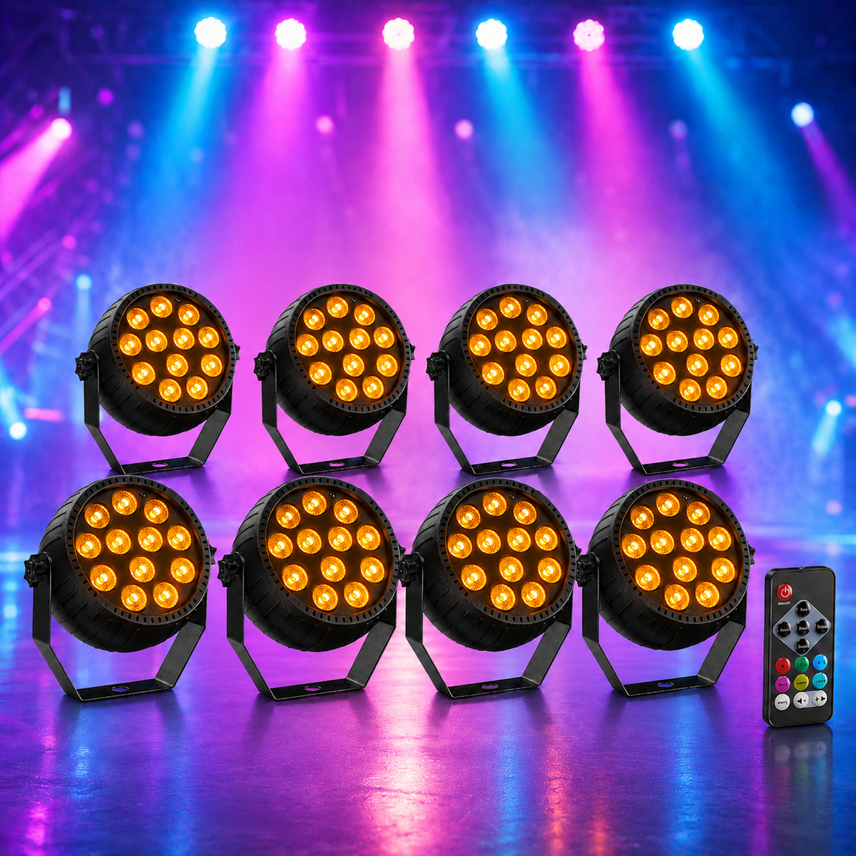 KTVLIGHTS Mini 12-LED RGB Rechargeable PAR Light-P7