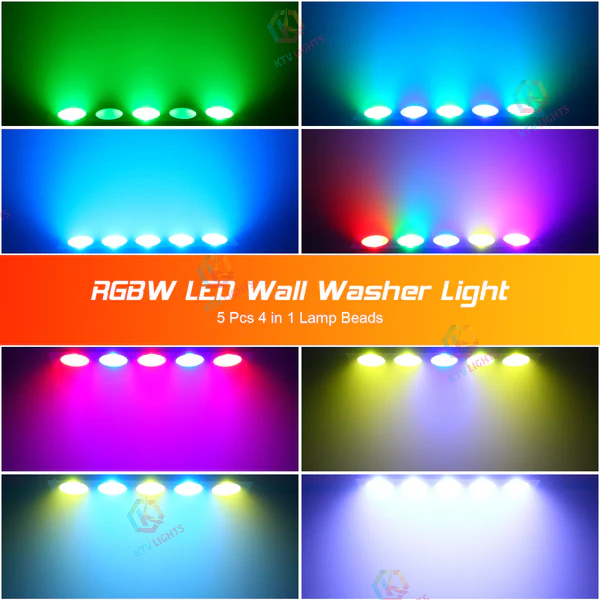 KTVLIGHTS 5-Eye 5x12W RGBW 4-in-1 COB LED Wall Washer Light-X19