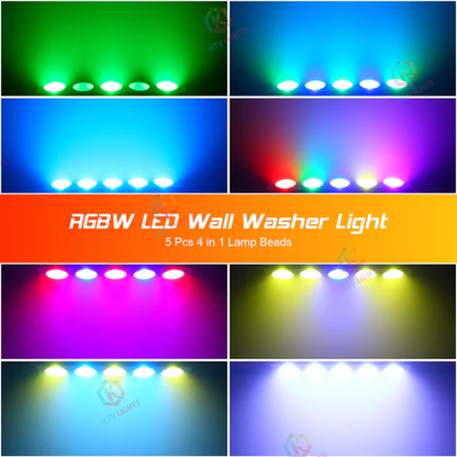 KTVLIGHTS 5-Eye 5x12W RGBW 4-in-1 COB LED Wall Washer Light-X19