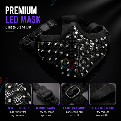 KTVLIGHTS Colorful LED Mask for Rave Parties & Festivals-M41