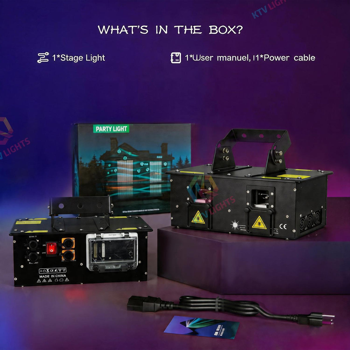 KTVLIGHTS APP Control Dual Head RGB Laser Stage Light DJ Projector-A37
