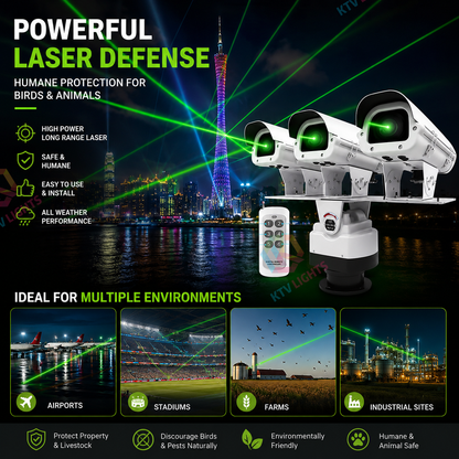 Three-headed bird and animal repelling laser light - B56