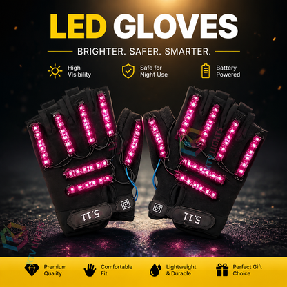 KTVLIGHTS LED Gloves for Rave Parties, DJs & Light Shows-M7