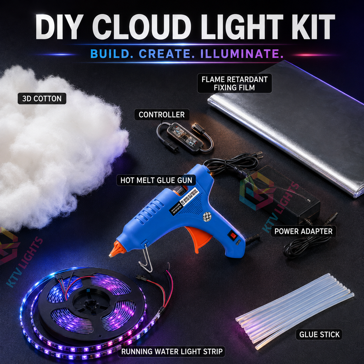 KTVLIGHTS DIY LED Thundercloud Lightning Decorative Light