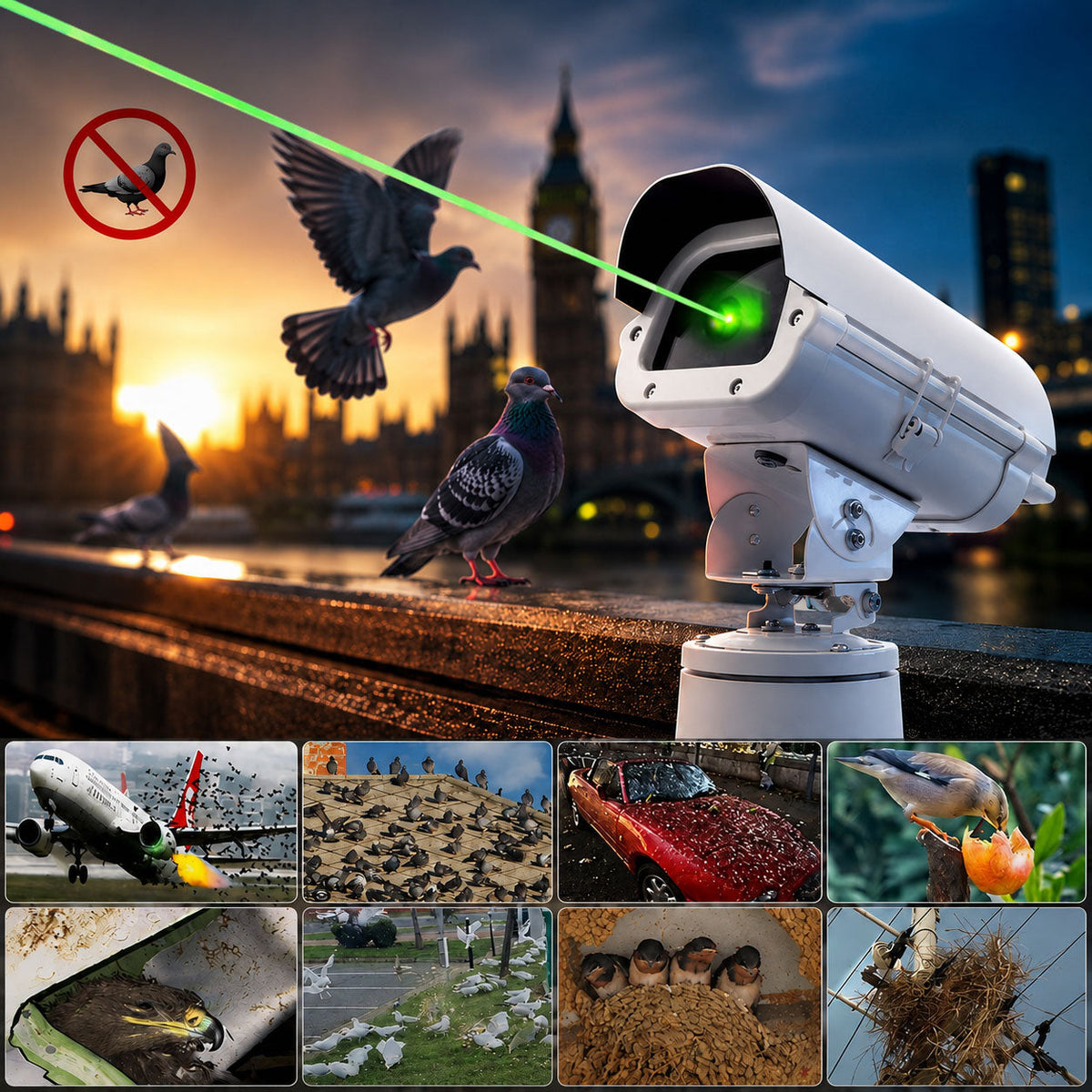 Programmable Outdoor Landmark Light - Bird Repellent Laser Light - B3