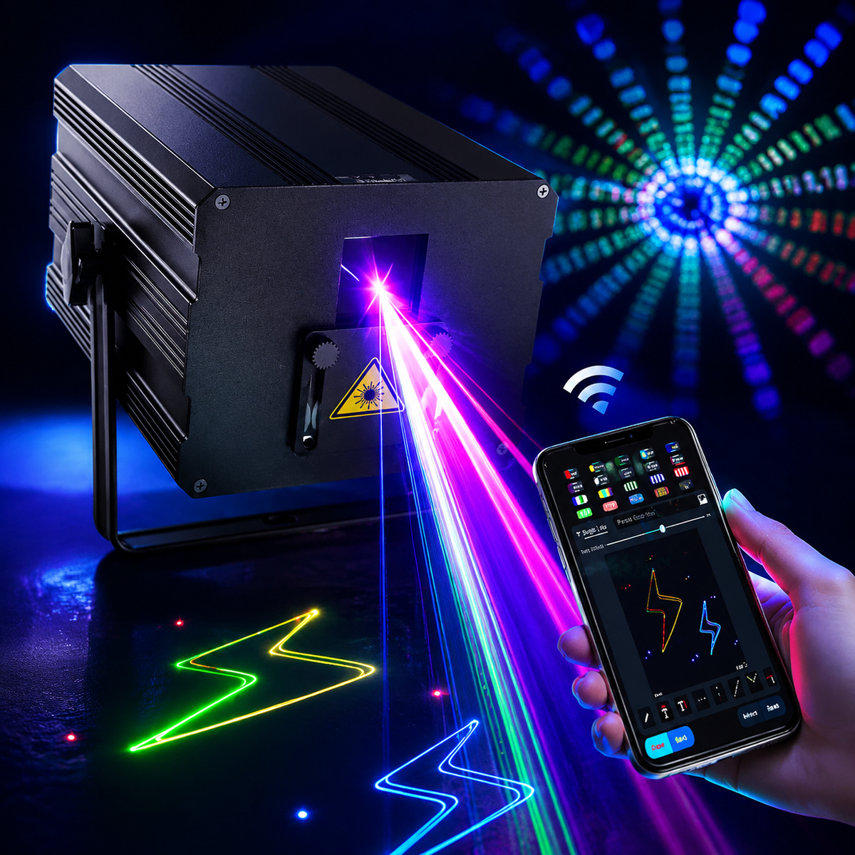 KTVLIGHTS APP Animation Laser Light with Custom Logo & Text Projection-A3